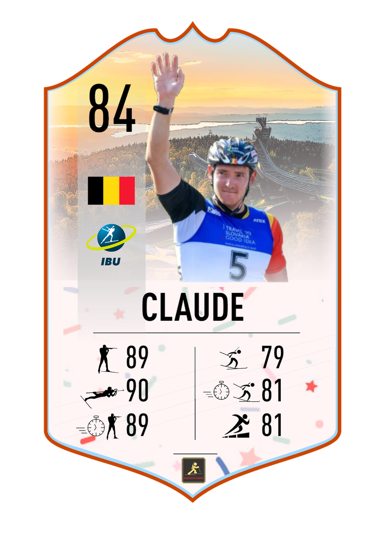 Florent Claude - Summer Star - Winner of the men sprint at IBU Summer World Championships 2023 - Biathlon Cards